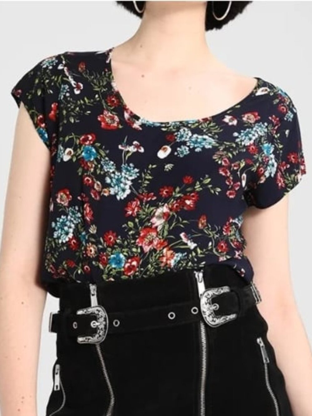 Only Navy Floral Top